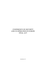 Helsinki Final Act Helsinki Final Act